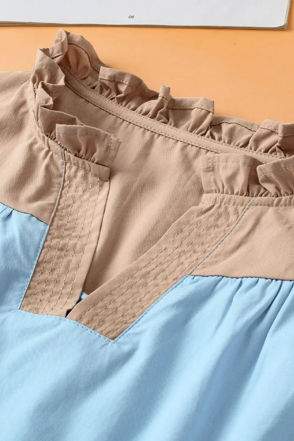 Mist blue ruffled frill blouse - Love Salve